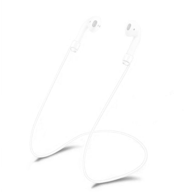 Support casque gamer Wewoo Cordon Anti perte blanc Apple AirPods Sans Fil Bluetooth Écouteurs Anti-Perte Sangle Silicone Unisexe Ligne Anti