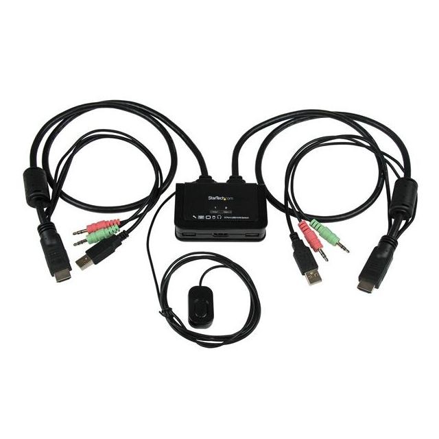 Startech - StarTech.com Switch Commutateur KVM 2 Ports USB, HDMI avec Audio et Câbles pour 2 PC sur 1 écran - Auto Alimenté Startech - 2 pc 1 ecran switch