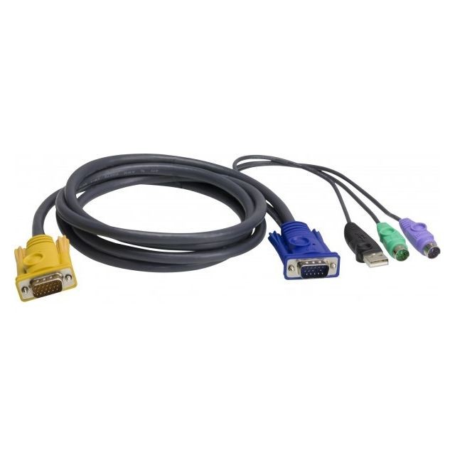 Aten - Cable pour kvm ATEN 2L-53xxUP VGA-USB+PS2 - 1,80M Aten  - Bonnes affaires Câble Ecran - DVI et VGA