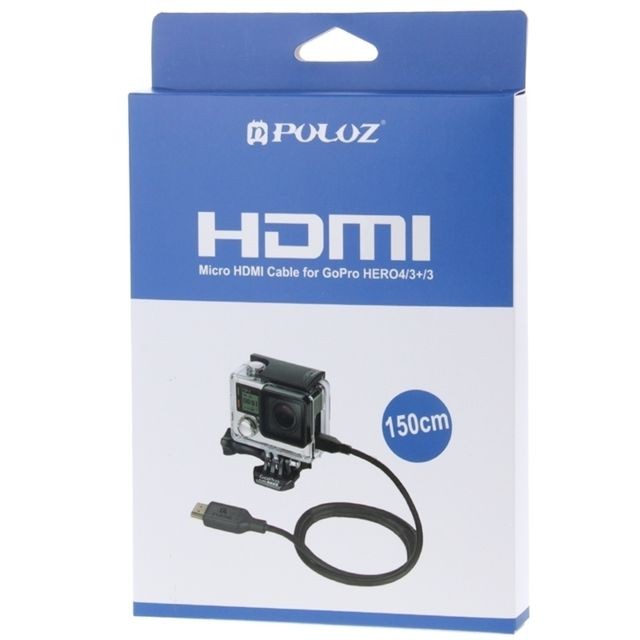 Caméra d'action Pour GoPro HERO4 / 3 + / 3, Longueur: 1.5m Vidéo 19 Broches HDMI à Micro 5 HDMI Câble