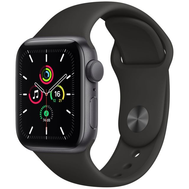 Apple - Watch SE - GPS - 40 - Alu Gris Sidéral / Bracelet Sport Noir - Regular Apple - Apple Watch SE