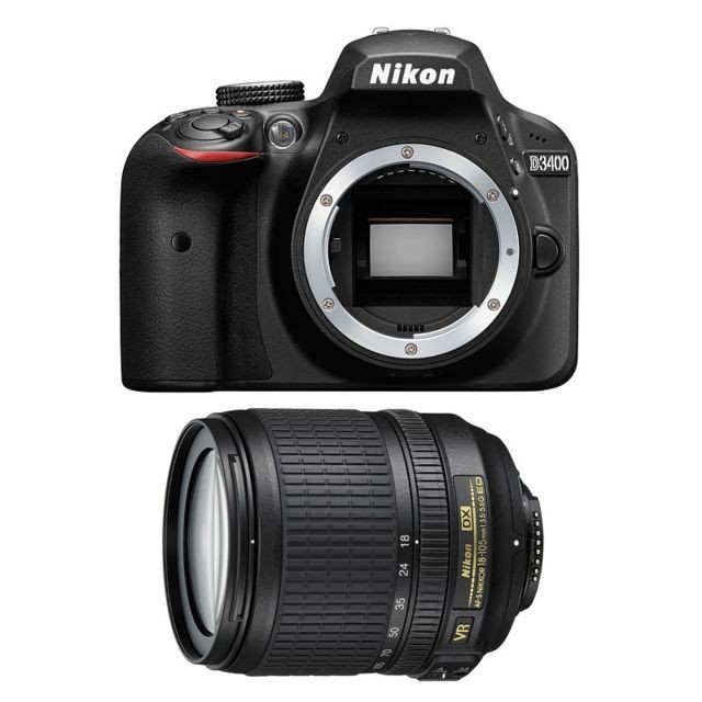 Nikon - appareil photo reflex - nikon d3400 + objectif 18-105 Nikon  - Photo & vidéo reconditionnées