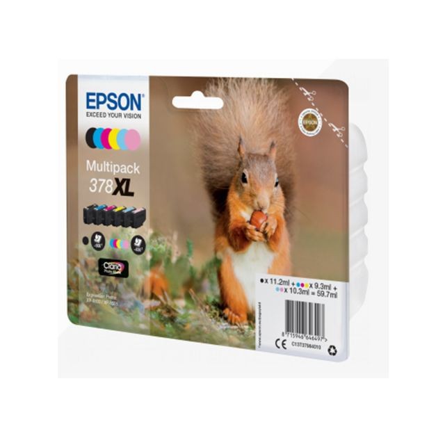 Epson - Ecureuil - Multipack 378 - Noir, Cyan, Magenta, Jaune - XL Epson  - Cartouche, Toner et Papier
