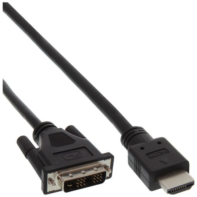 Inline - HDMI-Câble adaptateur DVI, InLine®, prise HDMI sur DVI 18+1 prise, 0,5m Inline  - Adaptateur dvi hdmi Câble Ecran - DVI et VGA