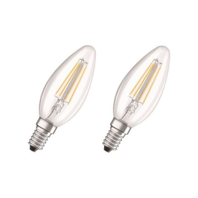 Osram - OSRAM Lot de 2 Ampoules LED E14 flamme claire 4 W équivalent a 40 W blanc chaud Osram  - Osram