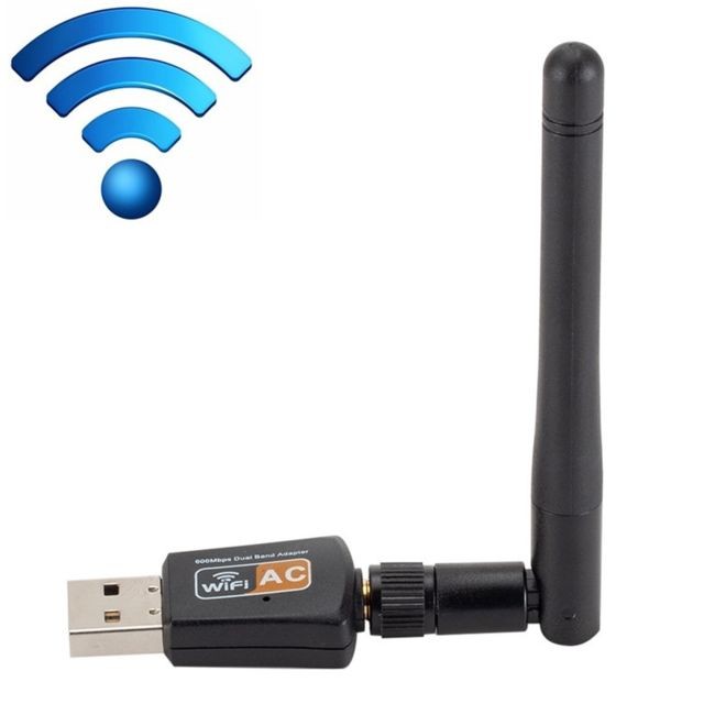 Wewoo - Carte réseau WIFI USB double bande 600Mbps 2,4 GHz + 5 Hz avec antenne Wewoo  - Clé USB Wifi Wewoo