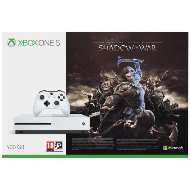 Microsoft - Pack Xbox One S 500Go + L'ombre de la guerre Microsoft  - Console Xbox One Microsoft