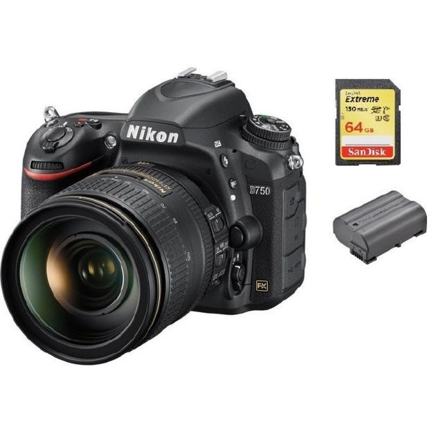 Nikon - NIKON D750 KIT AF-S 24-120MM F4G ED VR + 64GB SD card + EN-EL15B Battery Nikon  - Nikon D750 Reflex Numérique