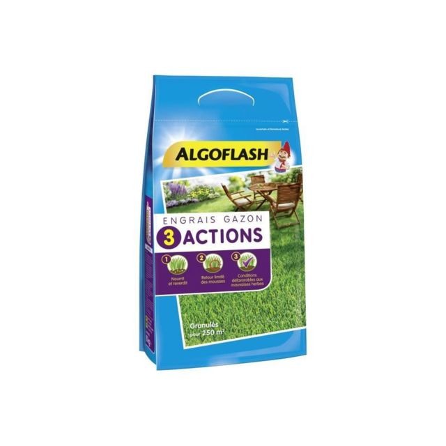 Algoflash - ALGOFLASH Engrais Gazon 3 Actions - 10 kg Algoflash  - Algoflash