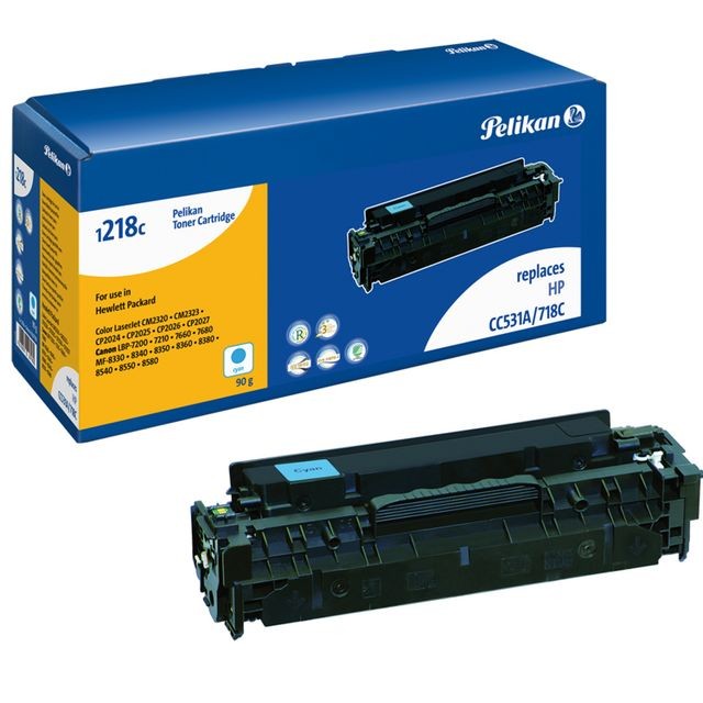 Pelikan - Toner pour HP CP2025 (CC531A) &  CANON (CRG 718) - Cyan 2800 pages Pelikan  - Pelikan