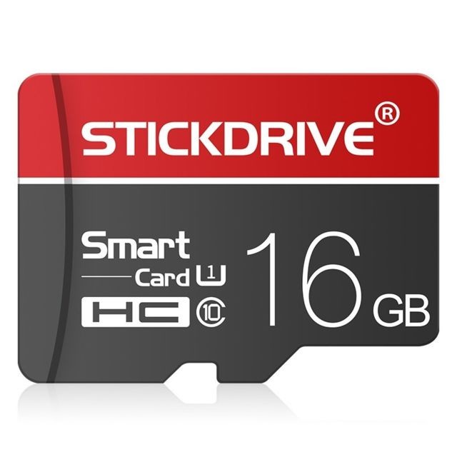 Carte Micro SD Wewoo Carte Micro SD STICKDRIVE 16GB U1 White Line mémoire TF rouge et noire SD