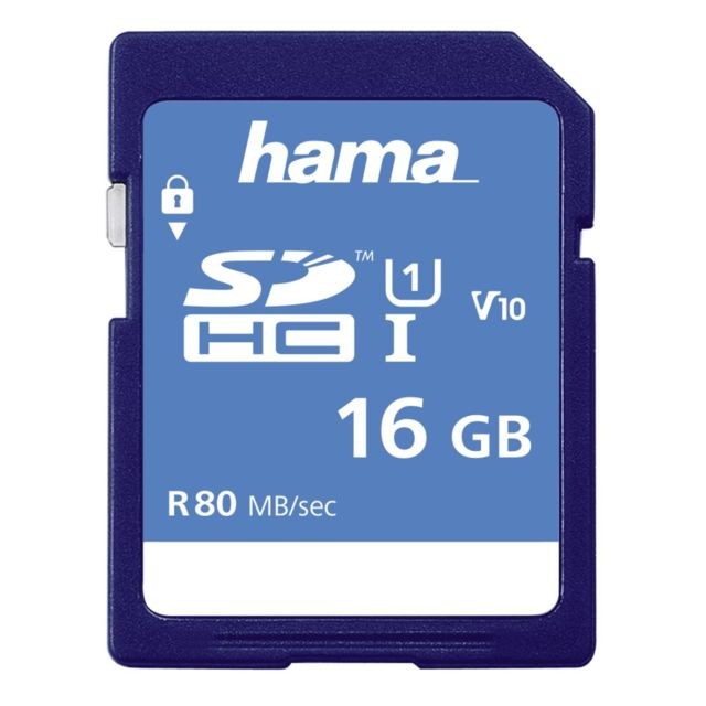 Hama - Hama SDHC 16GB classe 10 UHS-I 80 MB/S Hama  - Carte SD 16 go