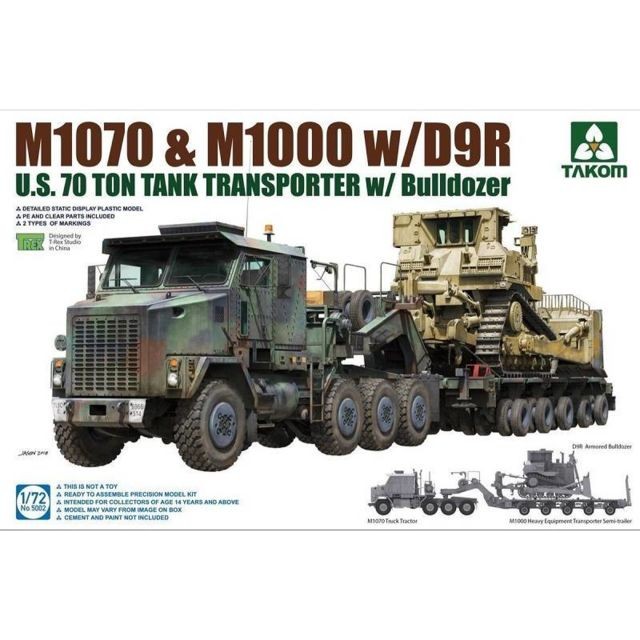 Takom - Maquette Camion M1070 & M1000 W/d9r U.s. 70 Ton Tank Transporter W/bulldozer Takom  - Takom