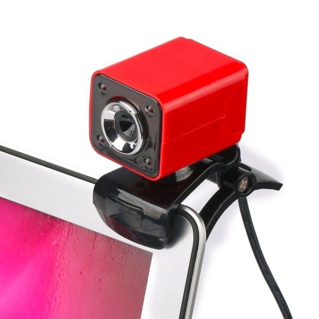 Wewoo - Webcam pour Ordinateur De Bureau Skype PC Portable, Longueur du Câble: 1.4m 360 Degrés Rotatif 12MP HD Fil USB Caméra avec Microphone et 4 LED Lumières ACH-588225 Wewoo  - Webcam Wewoo