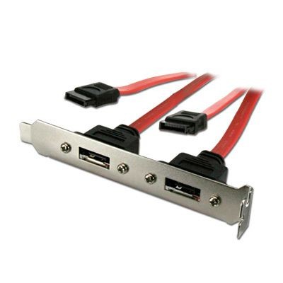 Câble Intégration Cabling adaptateur equerre eSATA et SATA - 2 ports
