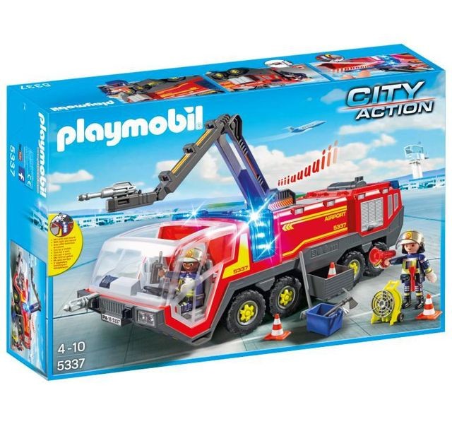 Playmobil - Pompiers avec véhicule aéroportuaire - 5337 Playmobil  - Jeux de construction