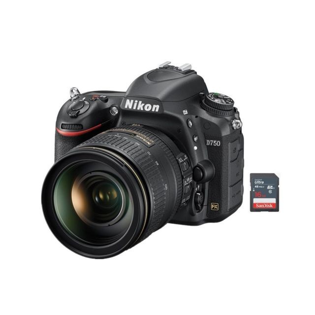 Nikon - NIKON D750 KIT AF-S 24-120MM F4G ED VR + 16GB SD card Nikon  - Nikon D750 Reflex Numérique
