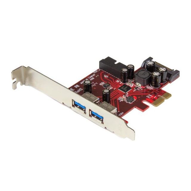 Startech - Carte contrôleur PCI Express à 4 ports USB 3.0 - 2 externes 2 internes - Adaptateur PCIe avec alimentation SATA Startech  - Carte Contrôleur Startech