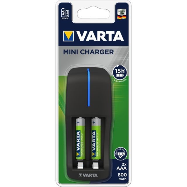 Varta - Mini chargeur + 2 AAA 800 mAh Varta - Piles Varta
