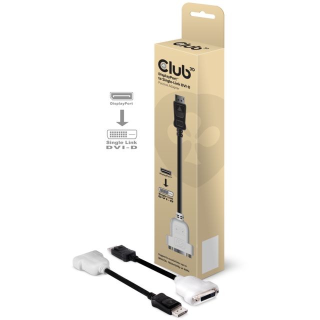 Club 3D - CLUB3D DisplayPort to DVI-D Single Link Adapter Cable Club 3D  - Club 3D