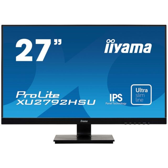 Moniteur PC Iiyama Moniteur IIYAMA 27"" dalleIPS LED 4K 3840x2160 Ultra Mince 300 cd/m² DVI HDMI Display PortUSB HUB x2 XU2792UHSU-B1