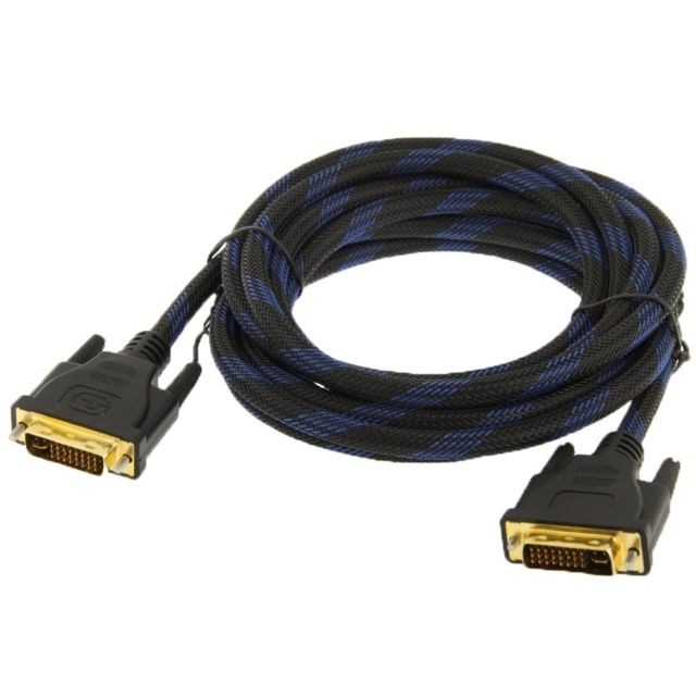 Wewoo Câble de connexion en nylon DVI-I Dual Link 24 + 5 broches mâle à vidéo M / M, Longueur: 3m