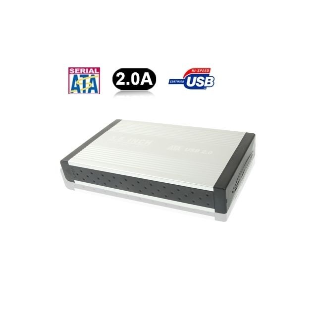 Boitier disque dur Wewoo Boîtier disque dur argent Haute vitesse 3,5 pouces HDD SATA & externe IDE, prise en charge USB 2.0
