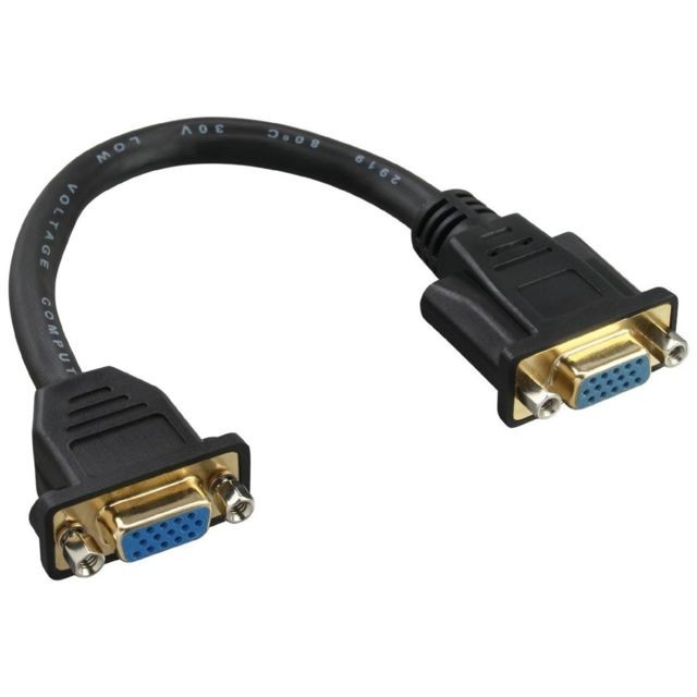 Inline - Câble adaptateur InLine® VGA 15 broches VGA femalte à femelle 0,2m Inline  - Adaptateur VGA DVI Câble Ecran - DVI et VGA