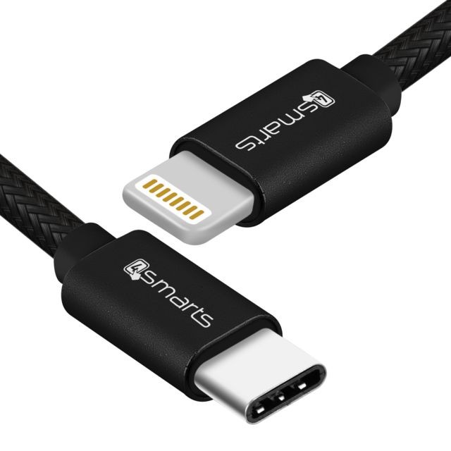 4Smarts - Câble USB type C vers Apple Lightning 4Smarts noir - Charge et synchro 4Smarts  - 4Smarts