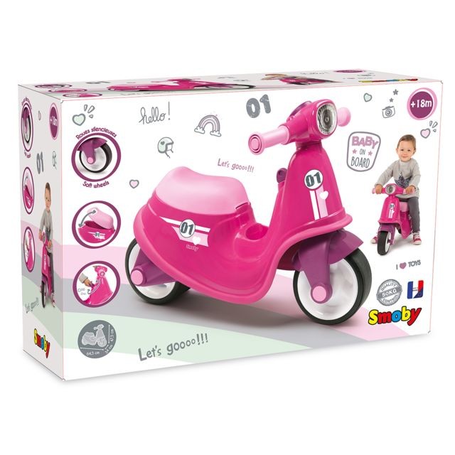 Smoby - PORTEUR SCOOTER ROSE - 721002 Smoby  - Voitures