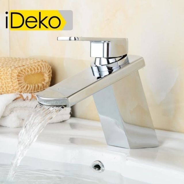 Lavabo iDeko®Robinet Mitigeur lavabo cascade bec de canard & Flexible