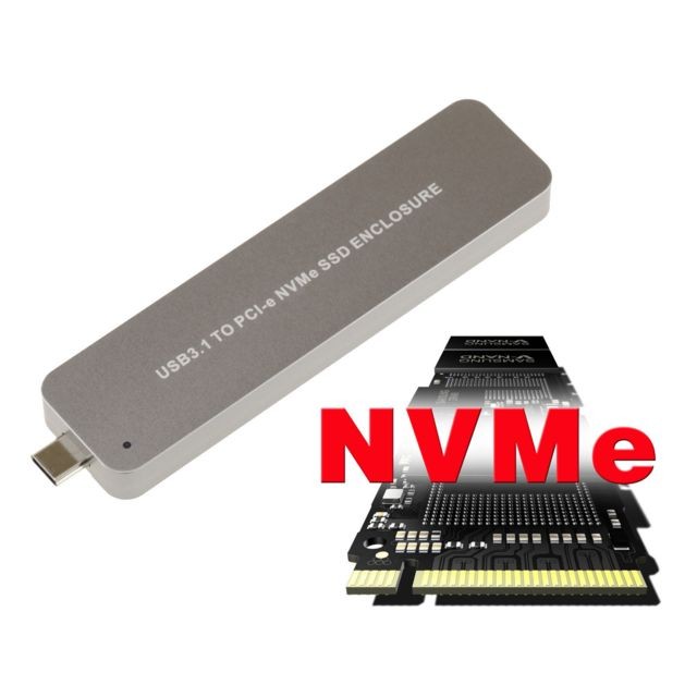 Kalea-Informatique - Clé boitier USB 3.1 Mini C Pour SSD M.2 NVMe Type PCIe uniquement, B+M ou M Key Type PCIe uniquement, B+M ou M Key Kalea-Informatique  - Accessoires SSD Kalea-Informatique