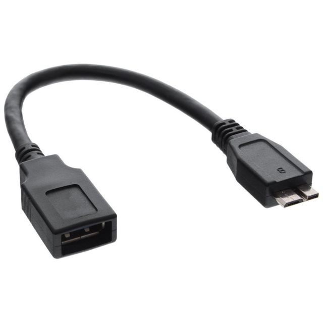 Inline - Câble adaptateur InLine® Micro USB 3.0 OTG Micro B mâle vers USB Type A femelle 0.15m Inline  - Lecteur carte mémoire Sd