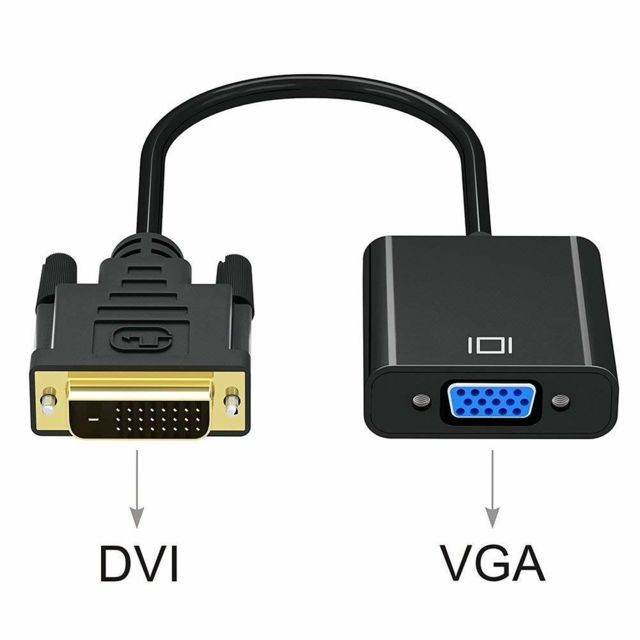 Ineck - INECK® Câble adaptateur actif DVI vers VGA - Convertisseur DVI-D vers HD15 - Mâle/Femelle Ineck  - Convertisseur Audio et Vidéo