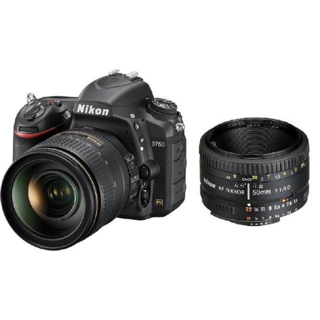 Nikon - NIKON D750 KIT AF-S 24-120MM F4G ED VR + AF 50MM F1.8D Nikon  - Nikon D750 Reflex Numérique