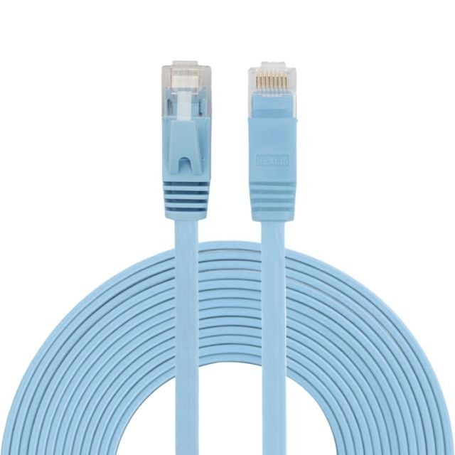 Wewoo - 3m CAT6 câble plat Ethernet bleu réseau LAN ultra-plat, cordon RJ45 Wewoo  - Câble RJ45 Wewoo