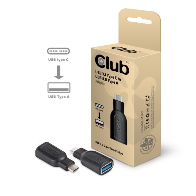 Club 3D - CLUB3D USB 3.1 Type C to USB 3.0 Adapter Club 3D  - Câble et Connectique Club 3D