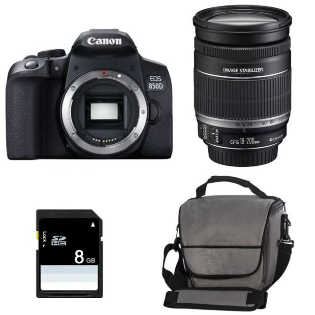 Canon - PACK CANON EOS 850D + 18-200 IS + Sac + SD 4Go Canon  - Appareil photo professionnel canon