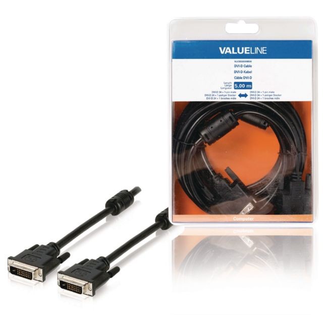 Câble Ecran - DVI et VGA Appassionata Câble DVI-D MM DVI-D 24+1p Mâle vers DVI-D 24+1p Mâle 5.00 m Noir