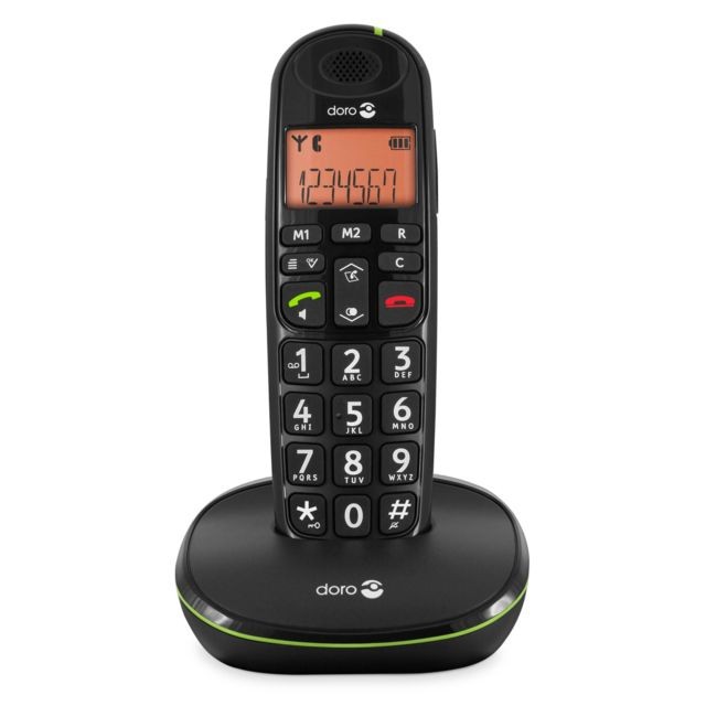 Doro - Téléphone sans fil dect noir - dorophoneeasy100w - DORO Doro  - Téléphone fixe-répondeur Pack reprise