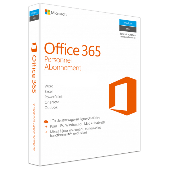 Microsoft - Microsoft Office 365 Personnel Microsoft  - Logiciel word excel powerpoint