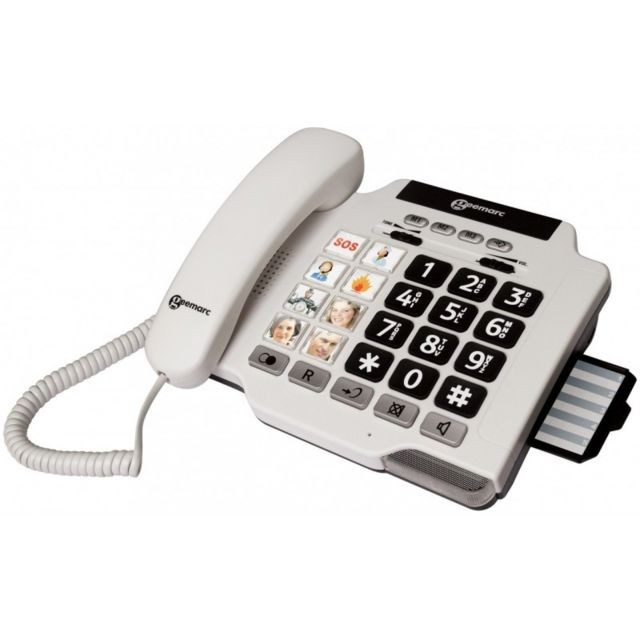 Geemarc Téléphone Amplifié pour senior et malentendant - Photophone 100 (+40dB) - Geemarc