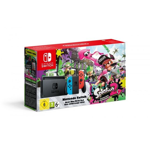 Nintendo - Switch 2019 + Joy-Con Néon + Jeu Splatoon 2 Nintendo  - Idées cadeaux pour Noël Jeux et Consoles