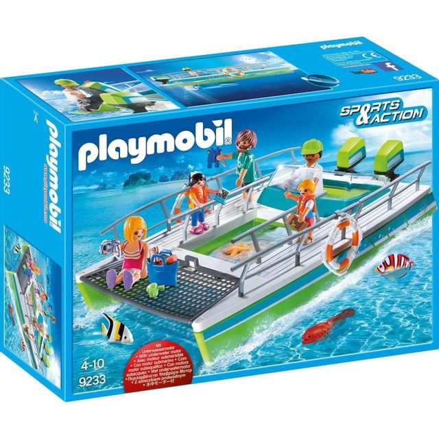 Playmobil Ludendo PLAYMOBIL 9233 Sport et Action - Catamaran à fond de verre avec moteur submersible