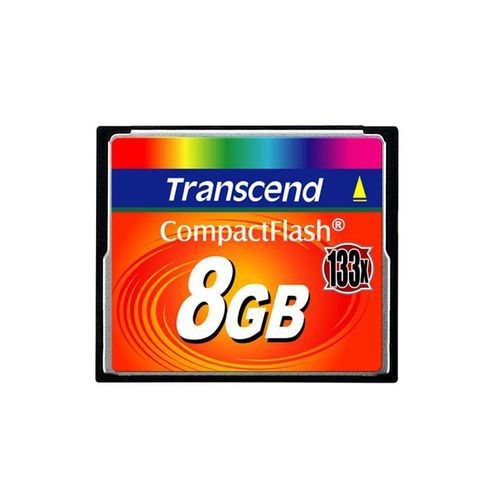 Carte SD Transcend Carte Mémoire CompactFlash - 8 Go - High Speed 133X - TS8GCF133