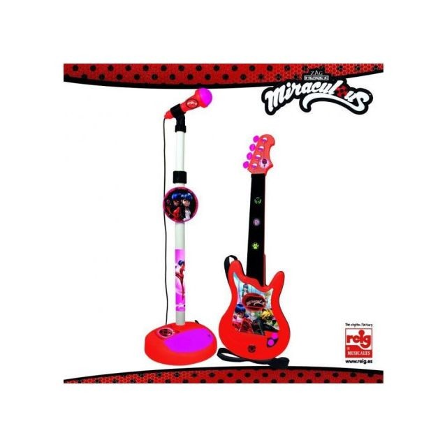 Reig - MIRACULOUS/LADYBAG Guitare et microphone - 4 cordes - A piles Reig  - Reig