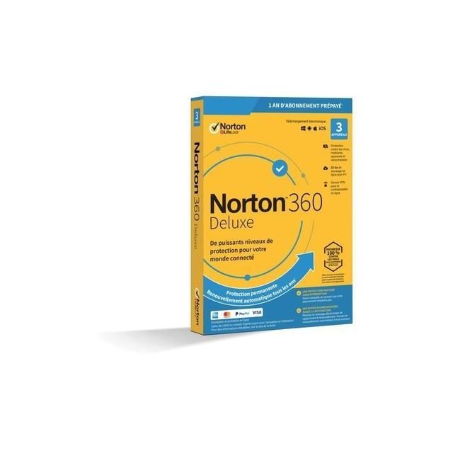 Sans Marque - Logiciel Norton 360 DLX3 3pc 25go stockage en ligne Sans Marque  - Antivirus et Sécurité Sans Marque