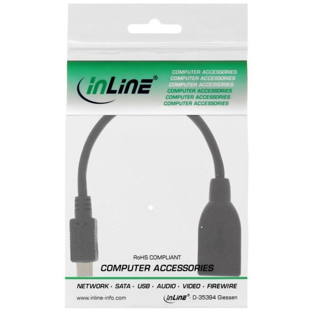 Inline Câble adaptateur USB USB OTG InLine® Micro-B mâle vers USB A femelle 0,15 m