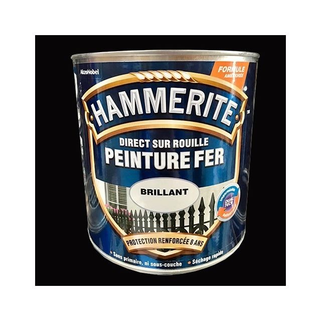 Hammerite - HAMMERITE Peinture Fer Direct sur Rouille Noir Brillant Hammerite  - Hammerite
