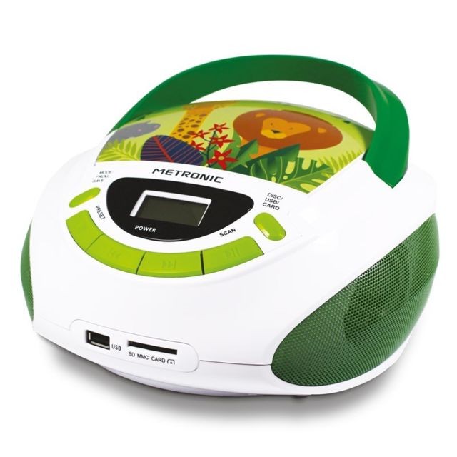 Metronic - Radio CD enfant style Jungle - vert et blanc Metronic  - Radio CD Radio